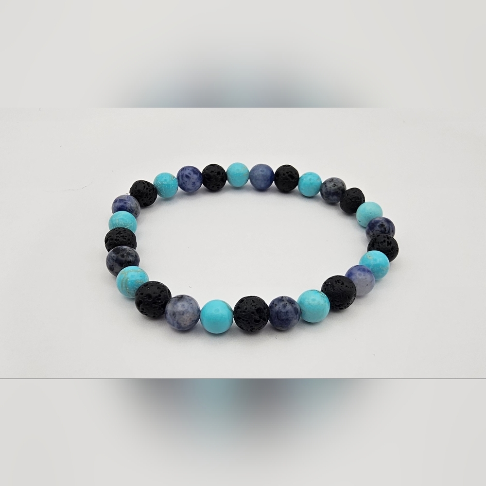 Stretch, beaded gemstone bracelet
